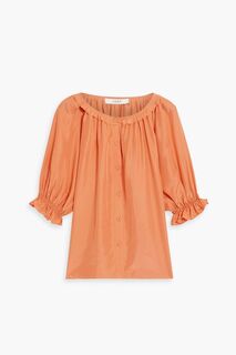 Блузка Moneta из стираного шелка с оборками JOIE, оранжевый
