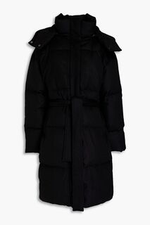 Стеганое фланелевое пальто Celida из шерсти с начесом, тенселя и смесового кашемира JOSEPH, черный