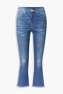 Расклешенные джинсы Carly с высокой талией и потертостями VERONICA BEARD, синий