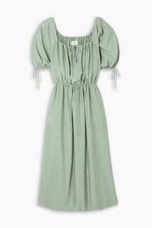Платье макси Savannah из поплина со сборками JOSLIN, зеленый
