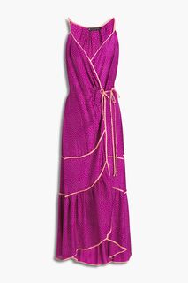 Платье миди Louise с запахом и сборками в горошек Vix Paula Hermanny, пурпурный