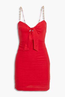 Платье мини Teresa из смесового льна с узлом Vix Paula Hermanny, красный