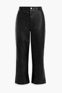 Укороченные кожаные брюки широкого кроя Venice WALTER BAKER, черный