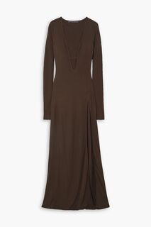 Платье макси из джерси с вырезами ZEYNEP ARCAY, коричневый