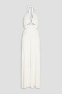 Платье макси из эластичного джерси с вырезом халтер и вырезами ZEYNEP ARCAY, белый