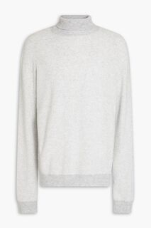 Меланжевый кашемировый свитер с высоким воротником ZEGNA, серый