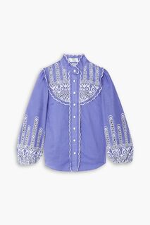 Хлопковая блузка Broderie Anglaise ZIMMERMANN, фиолетовый
