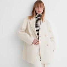 Пальто Uniqlo Wool Blend, молочно-белый