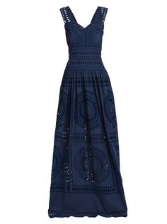 Платье Sangallo с люверсами Alberta Ferretti, синий