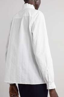 OFFICINE GÉNÉRALE рубашка Adda из органического хлопка и поплина с вышивкой fil coupé, белый