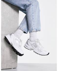 Бело-серебристые кроссовки New Balance 530