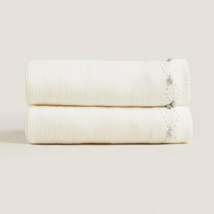 Одеяло детское Zara Home Cotton Knit, кремово-белый