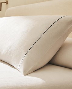 Чехол на подушку с отстрочкой Zara Home, белый