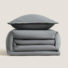 Покрывало Zara Home Cotton With Piping, серый