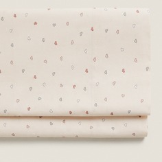 Простыня Zara Home Heart Print, розовый