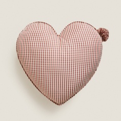 Подушка Zara Home Heart-shaped, кремовый/бордовый