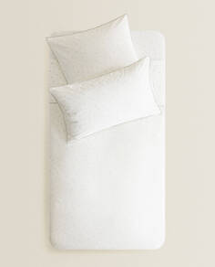 Пододеяльник Zara Home Clover Cotton Duvet Cover, кремово-белый