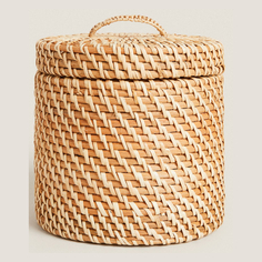 Корзина для детских вещей Zara Home Rattan With Lid Medium, натуральный