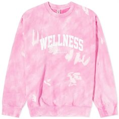 Свитшот Sporty &amp; Rich Wellness Ivy Tie Dye Crew Unisex, розовый