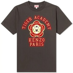 Свободная футболка kenzo varsity с графическим рисунком, черный