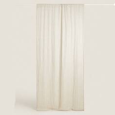 Двухсторонняя штора из льна Zara Home, белый/светло-серый