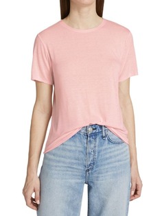 Льняная футболка rag &amp; bone со свободной посадкой michal, розовый