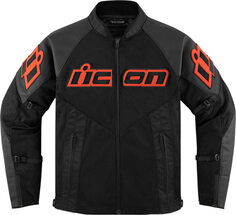 Icon Mesh AF Мотоцикл Кожаная куртка, черный/красный