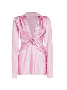 Шелковое мини-платье Antoinette со сборками MACH &amp; MACH, розовый