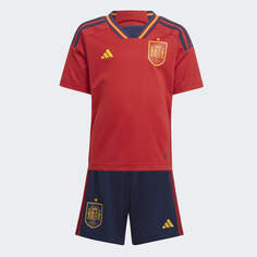 Спортивный костюм: футболка и шорты adidas Spain 22 Home Mini Kit, красный/темно-синий/желтый