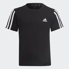 Футболка adidas Essentials 3-Stripes, черный/белый