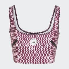 Топ adidas by Stella McCartney TruePurpose Printed Crop, белый/розовый/черный