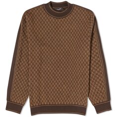 Джемпер Balmain Mini Monogram Jacquard Knitted, коричневый