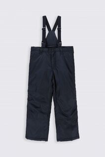 Зимние брюки Coccodrillo лыжные подтяжки темно-синего цвета