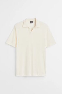 Поло H&amp;M Regular Fit Linen-blend, белый H&M