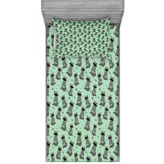 Комплект постельного белья Lunarable Raccoon, 2 предмета, зеленый/серый