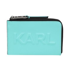 Картхолдер Karl Lagerfeld K/karl Seven Emboss Zip, бирюзовый