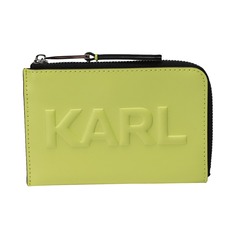 Картхолдер Karl Lagerfeld K/karl Seven Emboss Zip, кислотно-зеленый