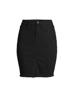 Джинсовая юбка-карандаш с бахромой Jen7, черный