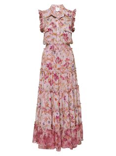Ярусное платье макси Trina с цветочным принтом MISA Los Angeles