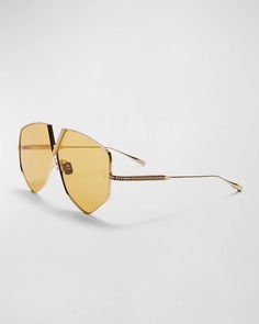 Золотые солнцезащитные очки с V-образным шестигранником из титана Valentino Garavani