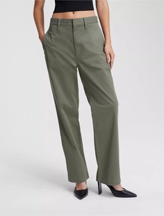 Брюки Calvin Klein Straight Stretch, оливковый