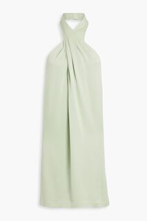 Платье с воротником-халтер из атласного крепа и закрученным передом 3.1 PHILLIP LIM, мятный
