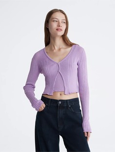 Кардиган Calvin Klein Smooth Cotton Rib, сиреневый