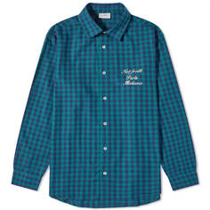 Рубашка в клетку Drôle De Monsieur Floral Logo Chack, зеленый/синий