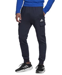 Мужские джоггеры Adidas Essentials Regular Tapered Fit Fleece Cargo, темно-синий
