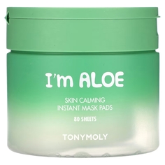 Успокаивающие салфетки Tony Moly I&apos;m Aloe с мгновенной косметической маской для кожи, 80 листов