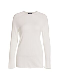 Легкий кашемировый пуловер Giorgio Armani, белый