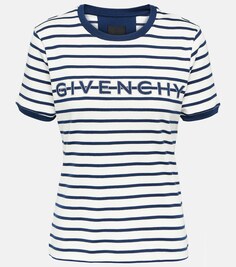 Полосатая футболка из хлопкового джерси с логотипом GIVENCHY, разноцветный
