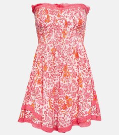 Мини-платье Claire с цветочным принтом POUPETTE ST BARTH, розовый
