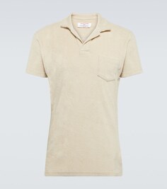 Рубашка-поло 007 из хлопковой махровой ткани Orlebar Brown, коричневый